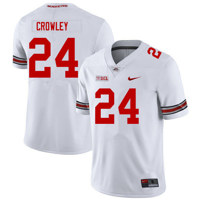 Men #24 Marcus Crowley Ohio State Buckeyes College Football Jerseys Sale-White